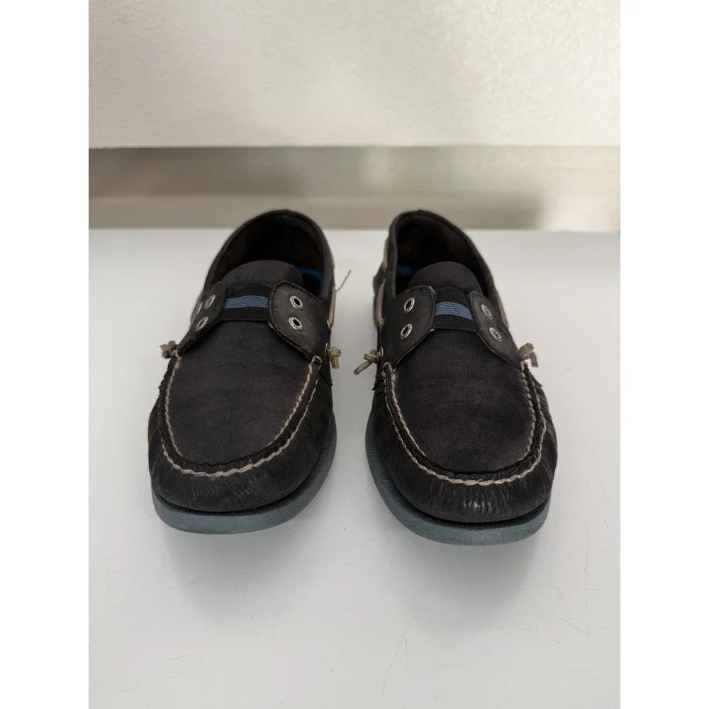 Sperry Top-Sider Mens 12 M Leather Boat Shoes Navy Black Loafers Casual